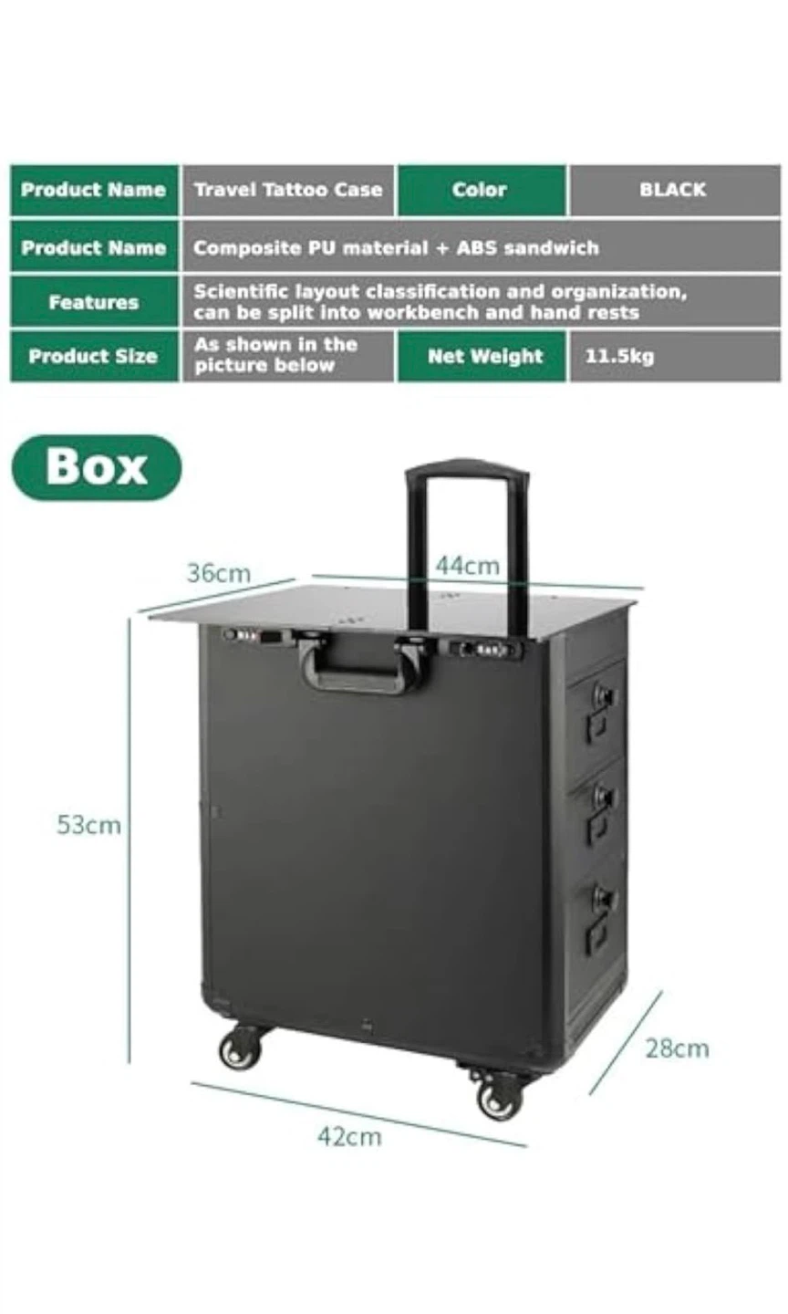 Portable Black Tattoo Travel Workstation Case - photo 5