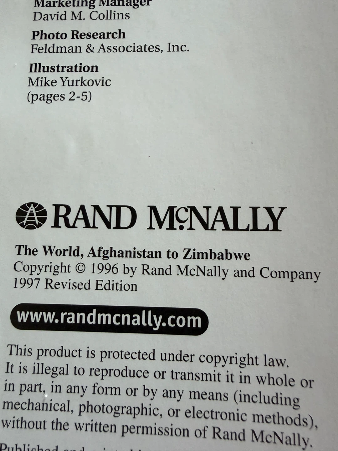 Rand McNally The World, Afghanistan to Zimbabwe 1997 Edition - photo 4