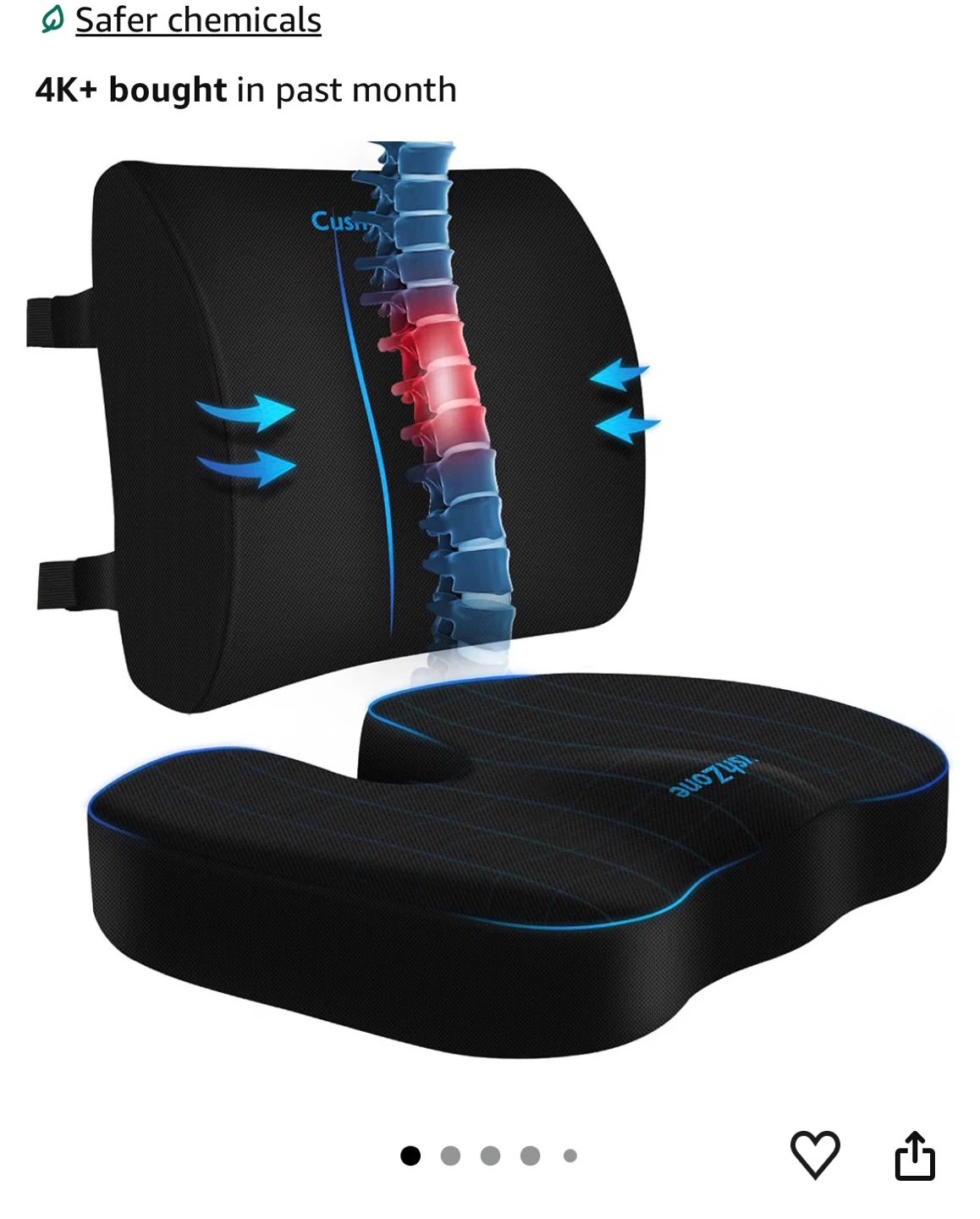 CushZone Seat Cushion and Lumbar Support Pillow Set - photo 2
