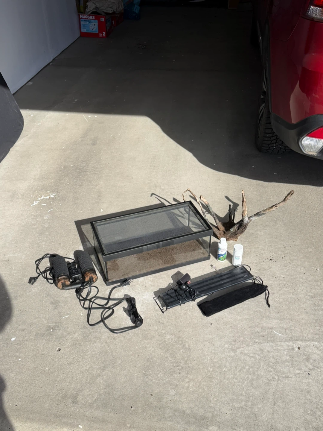 Glass Aquarium Starter Kit with Filter and Lighting