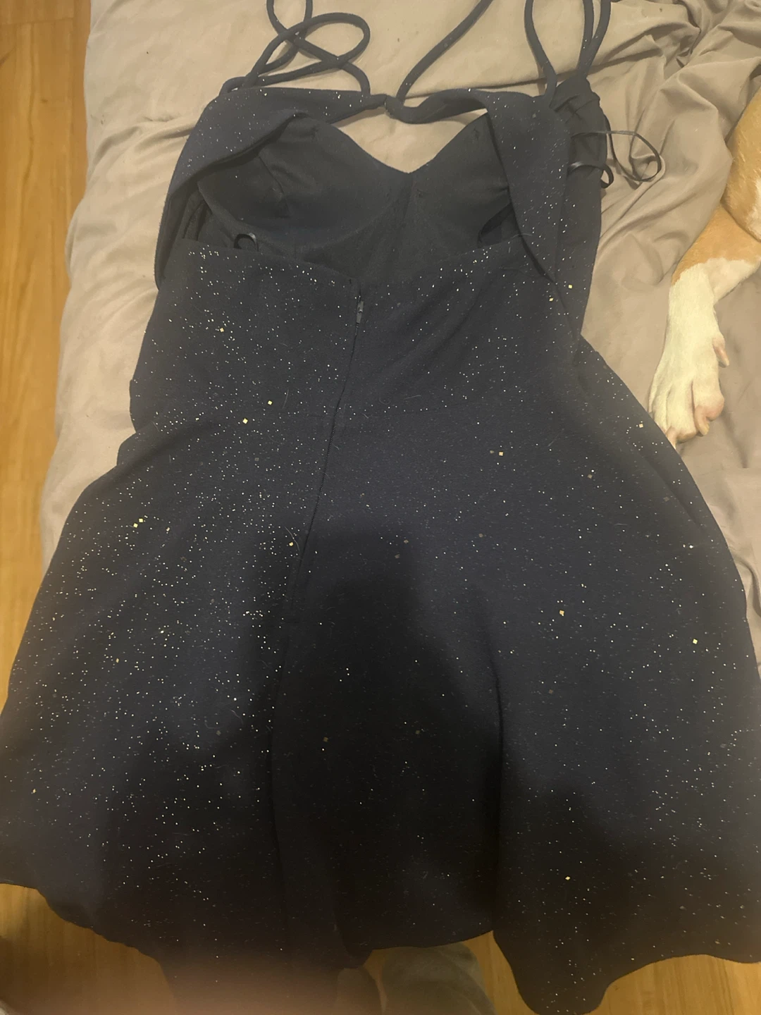 Navy Blue Glitter Cocktail Dress - photo 3