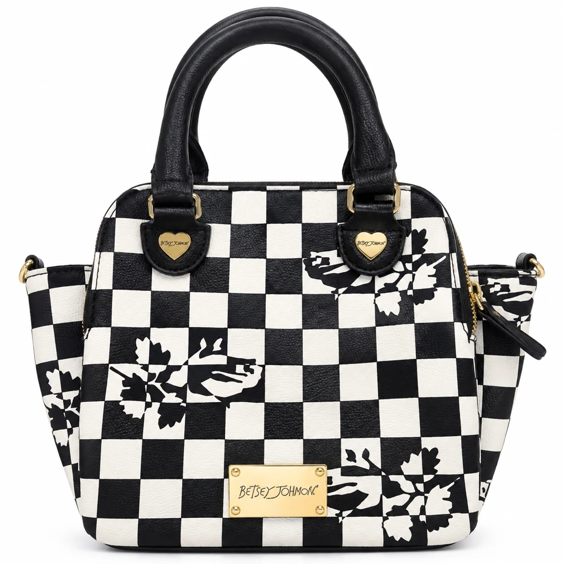 Betsey Johnson Checkered Floral Handbag