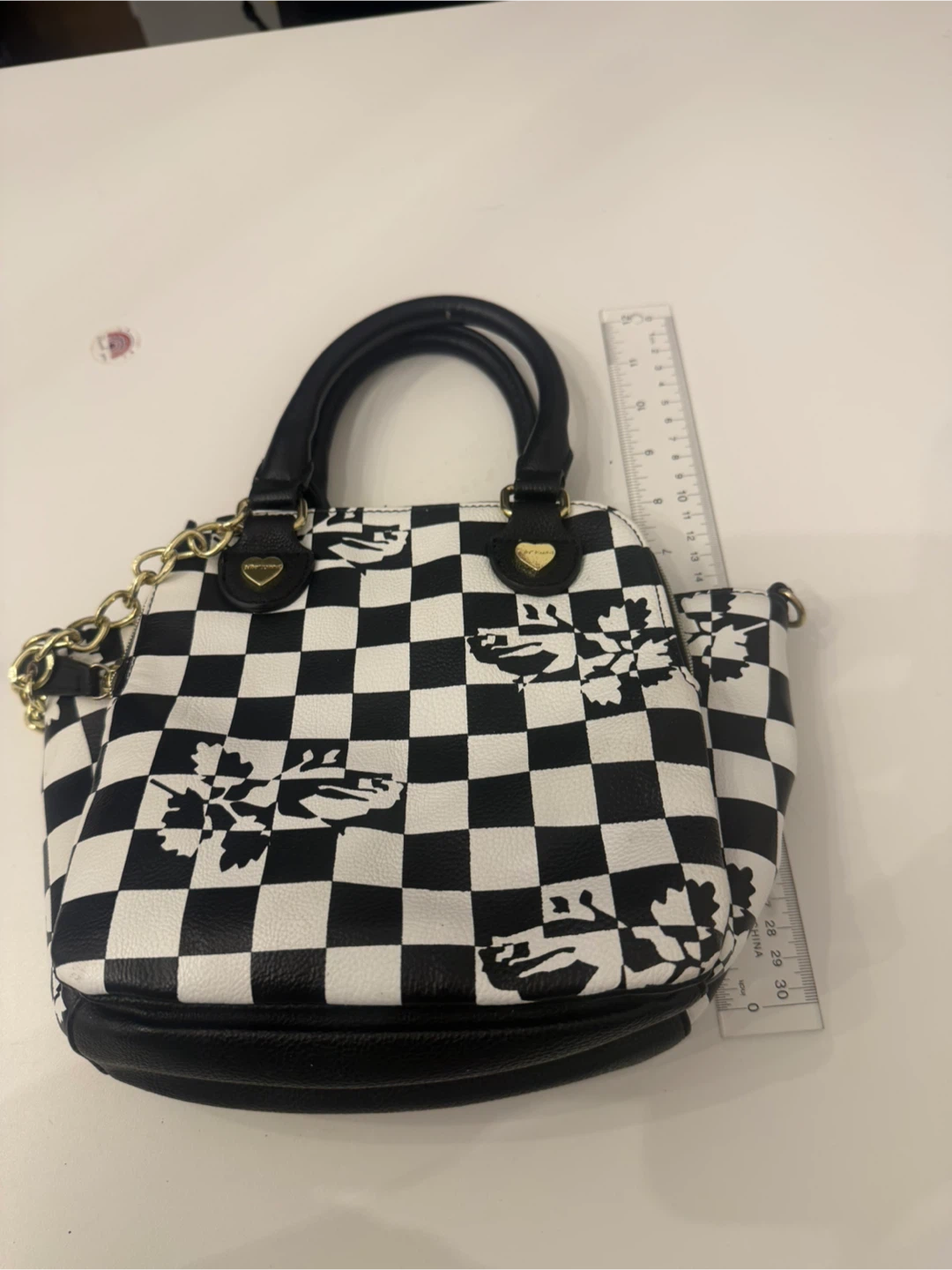 Betsey Johnson Checkered Floral Handbag - photo 2