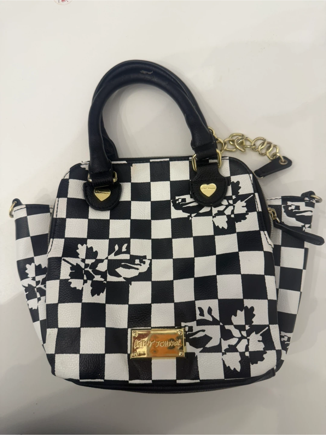 Betsey Johnson Checkered Floral Handbag - photo 3