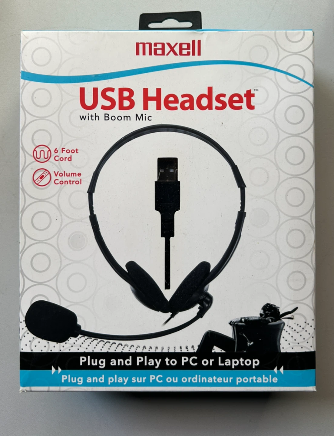 Maxell USB Headset with Boom Mic