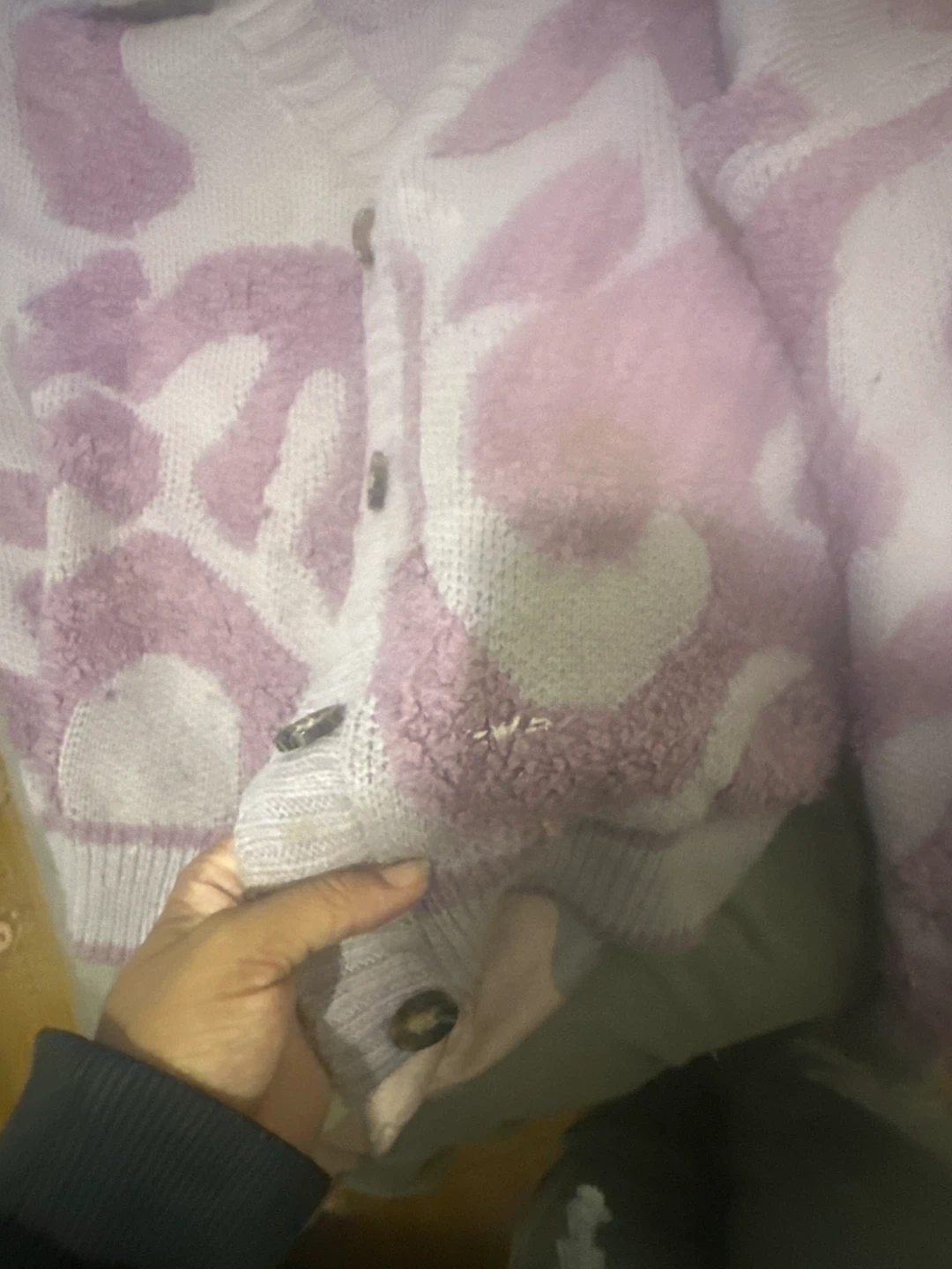 Purple and Light Pink Button-Up Cardigan - photo 2