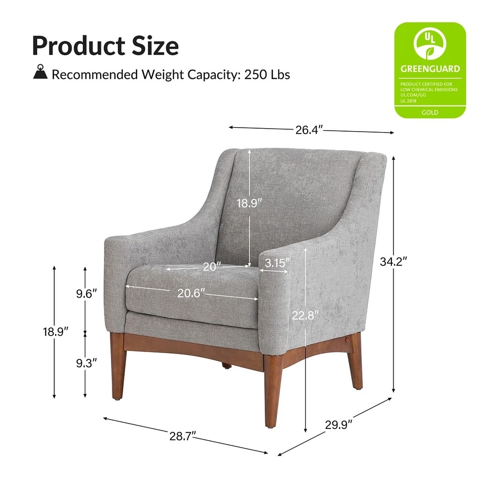 Grey Upholstered Accent Chair - photo 2