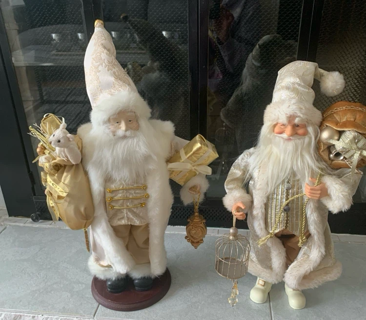 Two Vintage Style Santa Figurines