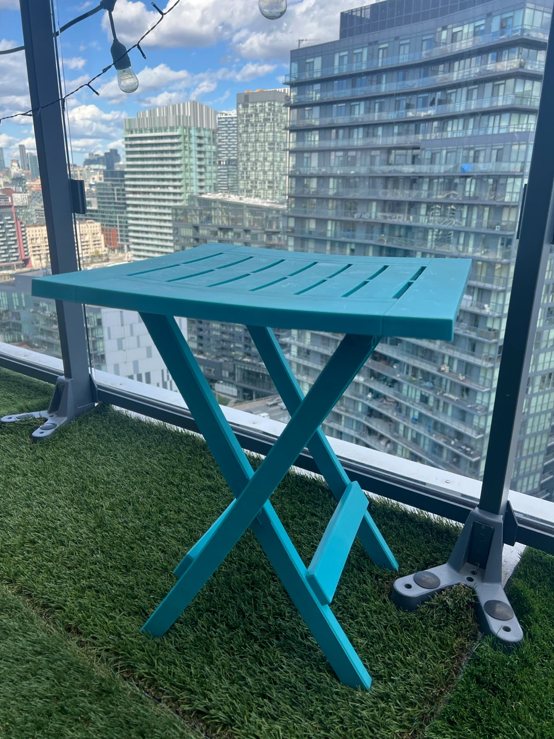 Turquoise Folding Outdoor Side Table