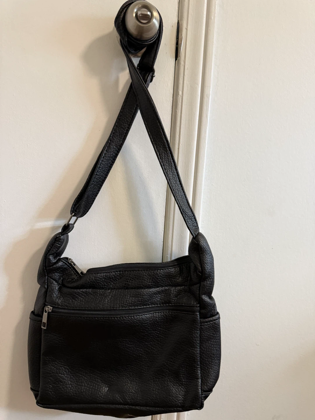 Black Pebble Leather Crossbody Bag - photo 2