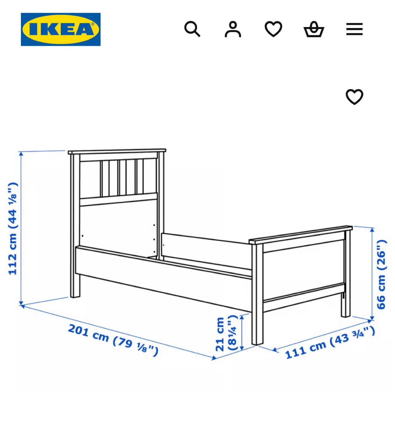 IKEA HEMNES Bed frame (Twin) Mattress not included - photo 3