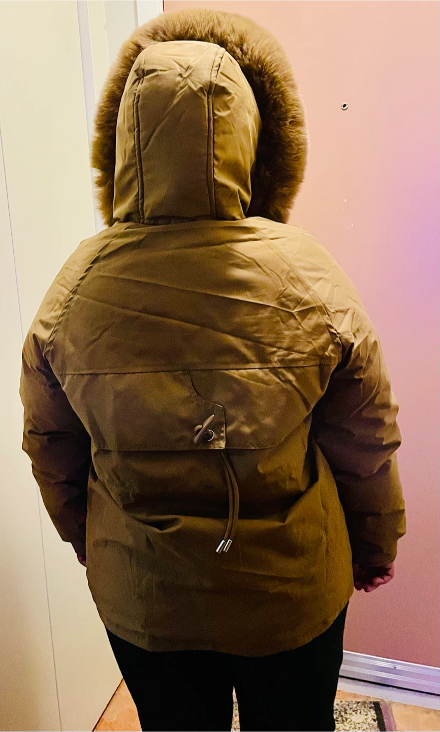 Brown Hooded Winter Jacket with Faux Fur - photo 4