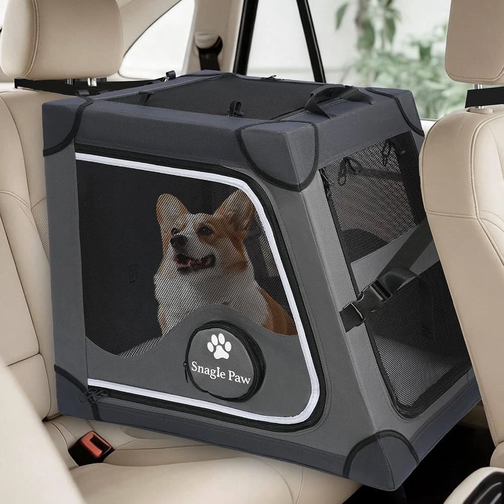 Snagle Paw Dog Car Crate for Back Seat - New