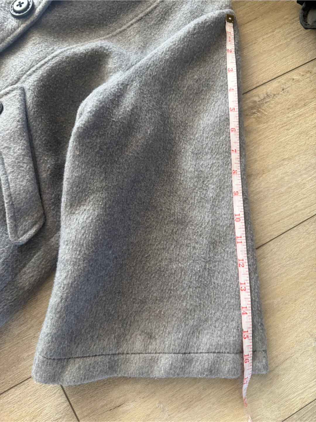 Grey wool-blend pea coat - photo 4