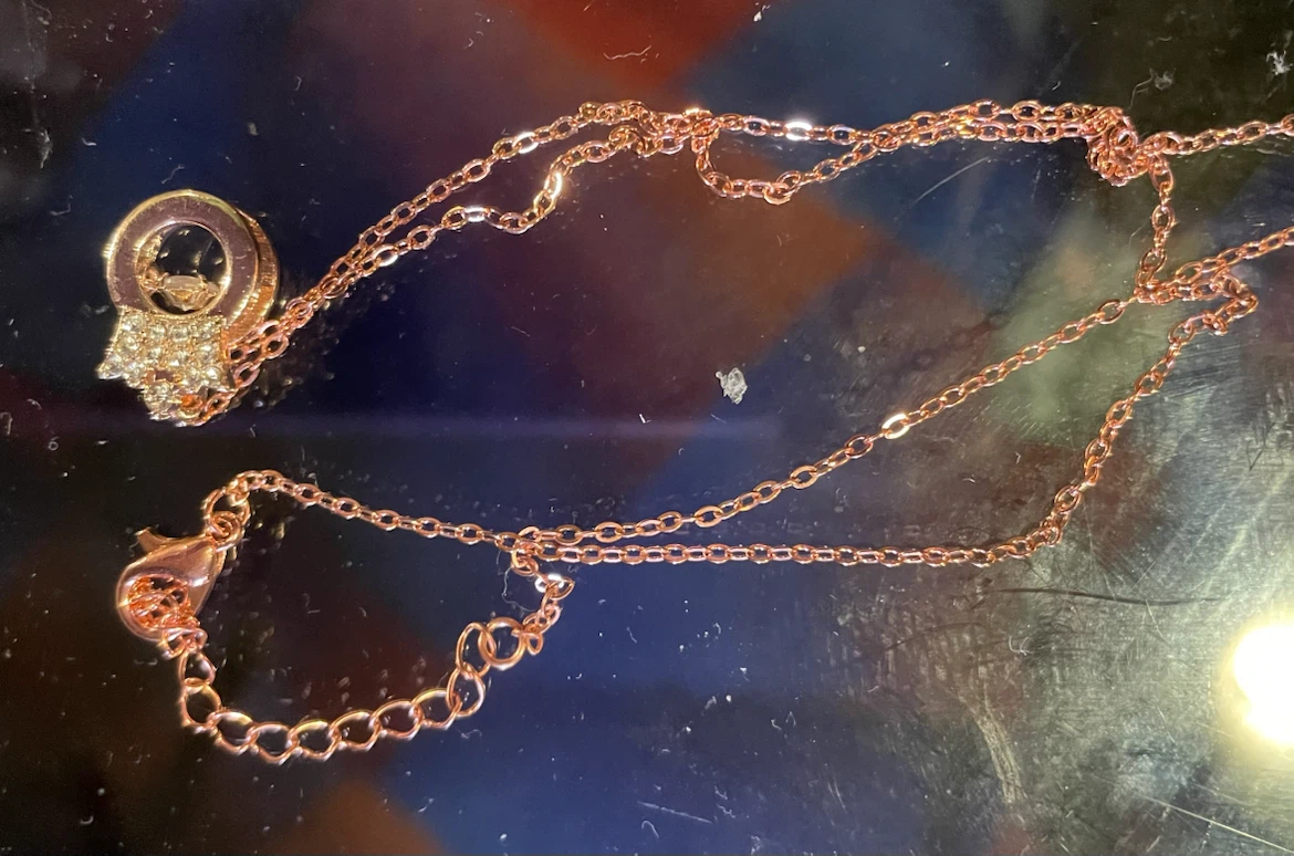 Rose Gold Tone Crown Pendant Necklace - photo 2