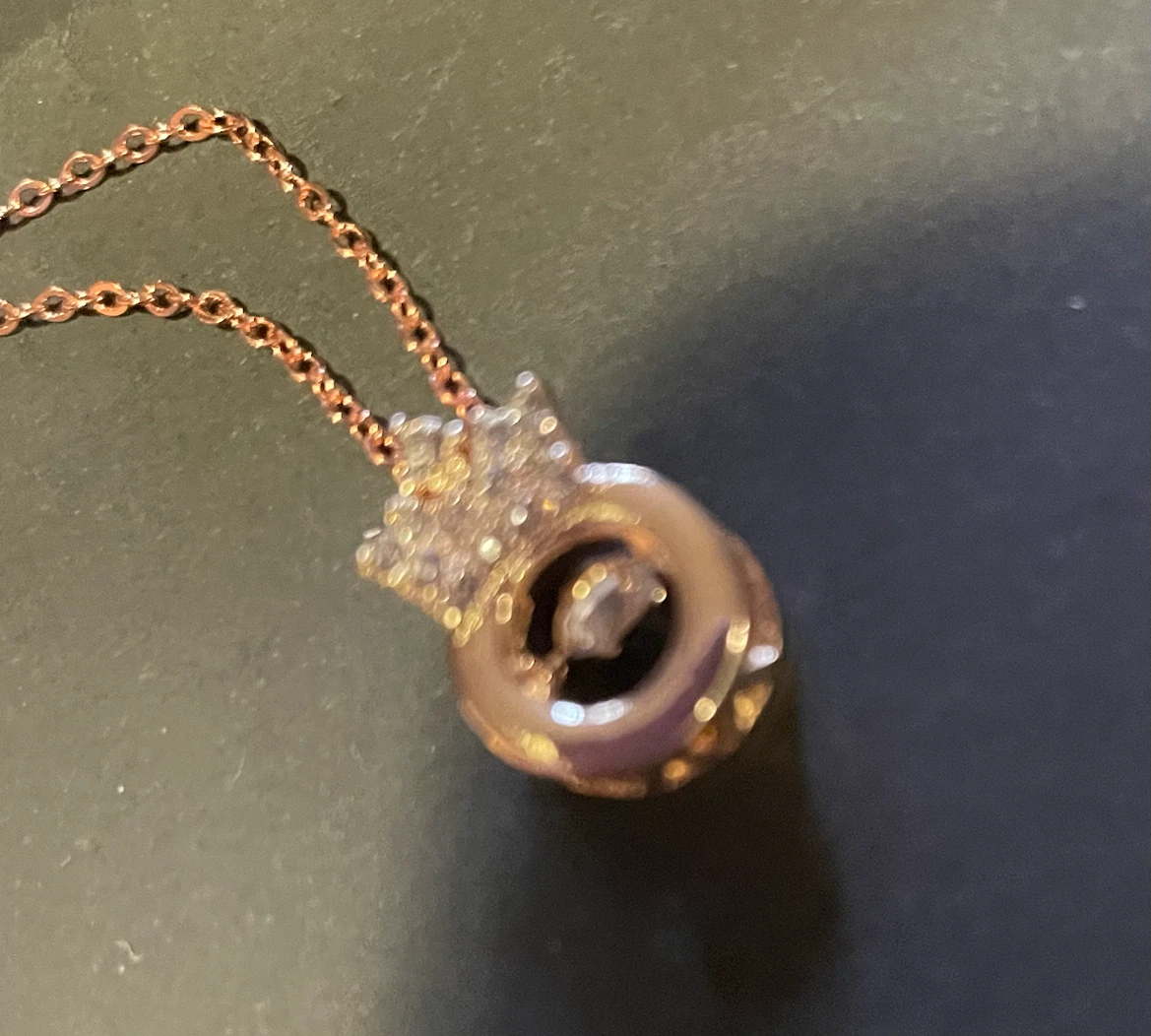 Rose Gold Tone Crown Pendant Necklace - photo 4