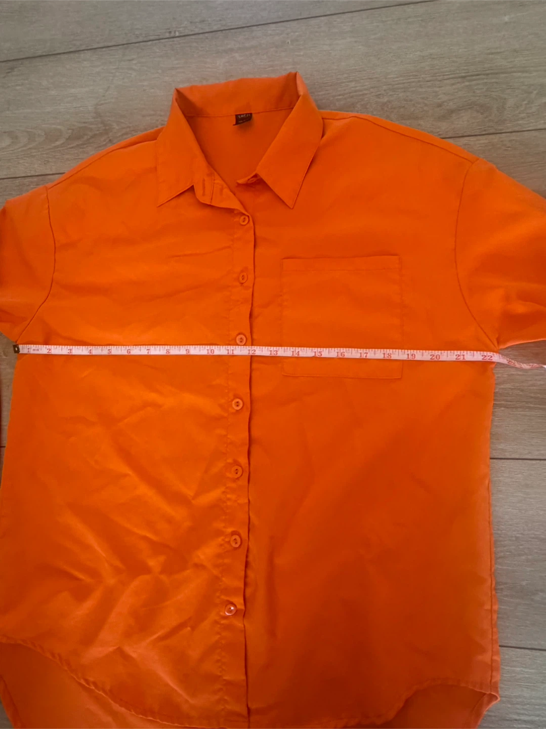 SHEIN Orange Long Sleeve Button-Up Shirt - photo 3
