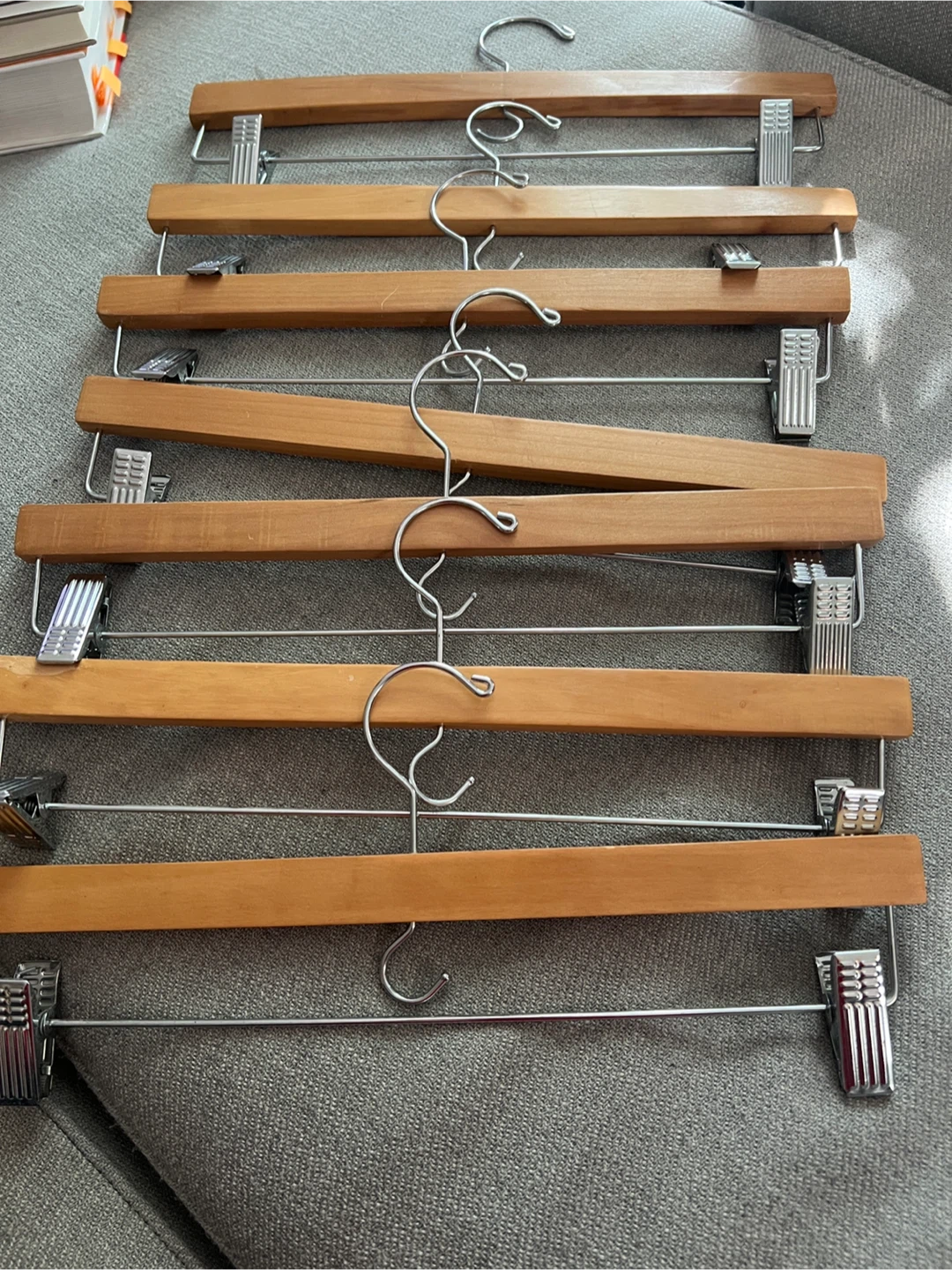 Set of 7 Wooden Pant and Skirt Hangers