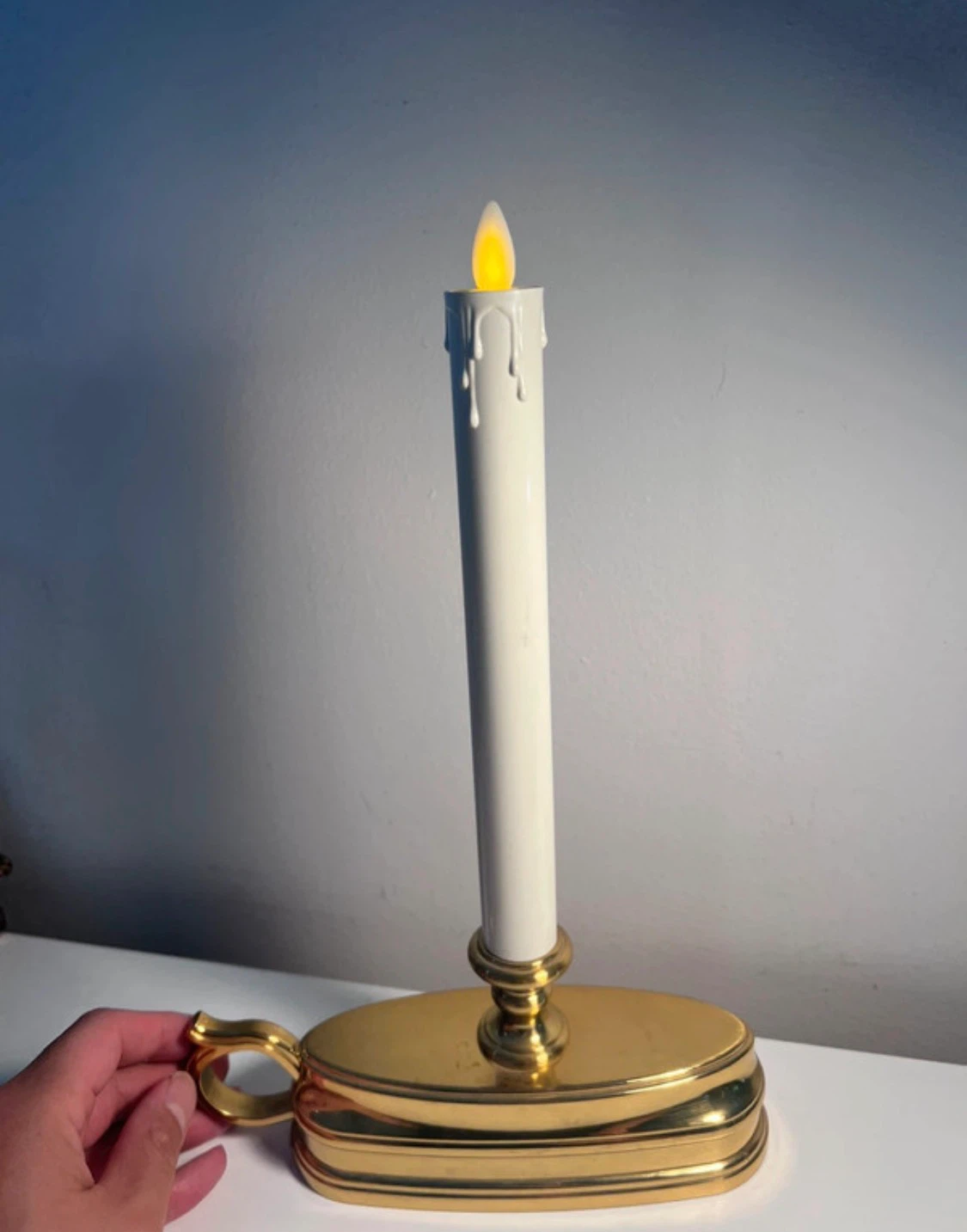 Luminara LED Taper Candle with Gold Base