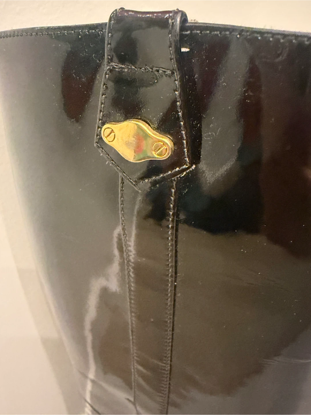 Black Leather Riding Boots Size 5.5B - photo 3