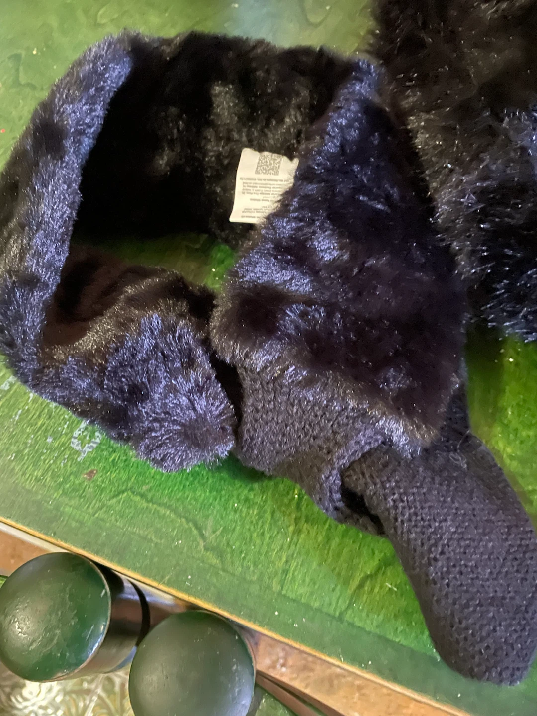 Black Faux Fur Winter Accessories Set - photo 3