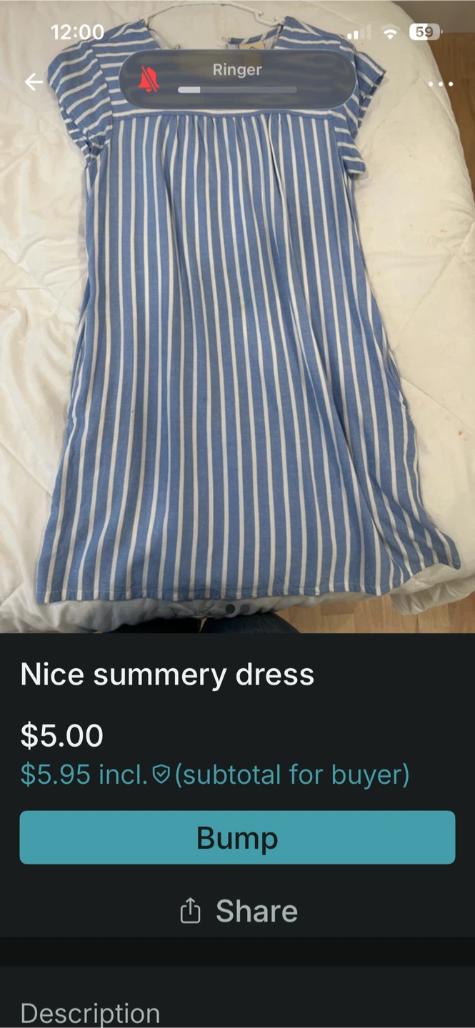 Blue and White Striped Dress