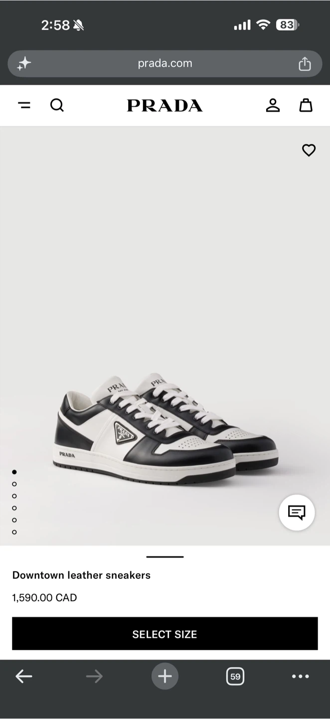 Prada me s Milano Sneakers Black and White size 11 - photo 3
