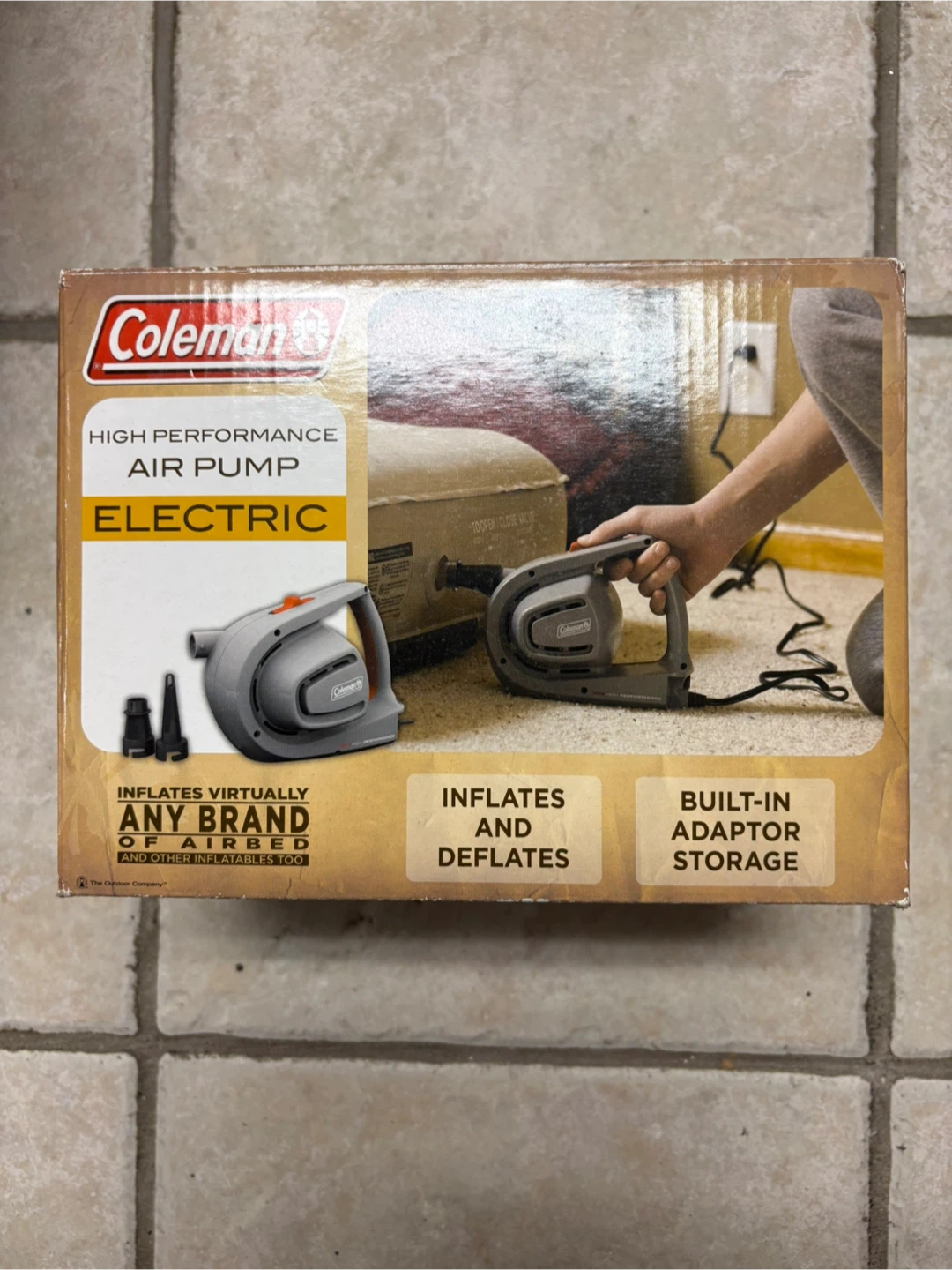 Intex Full Classic Downy Airbed and Coleman Electric Pump - photo 2