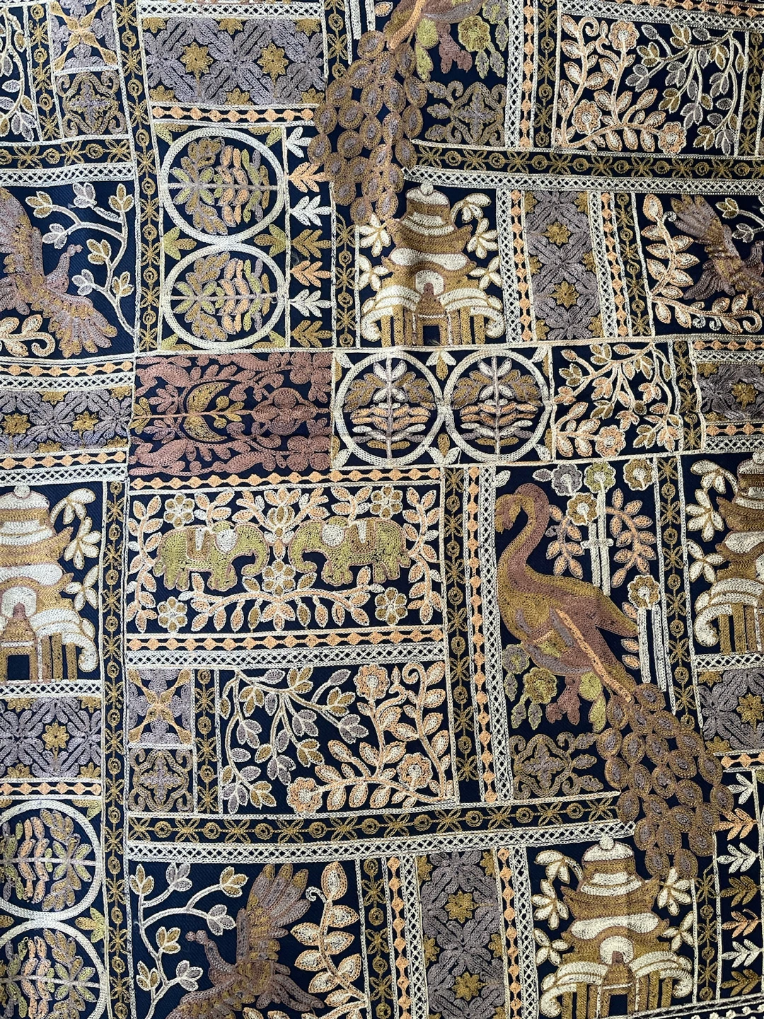Elegant Black & Gold Embroidered Decorative Scarf / Shawl - photo 3
