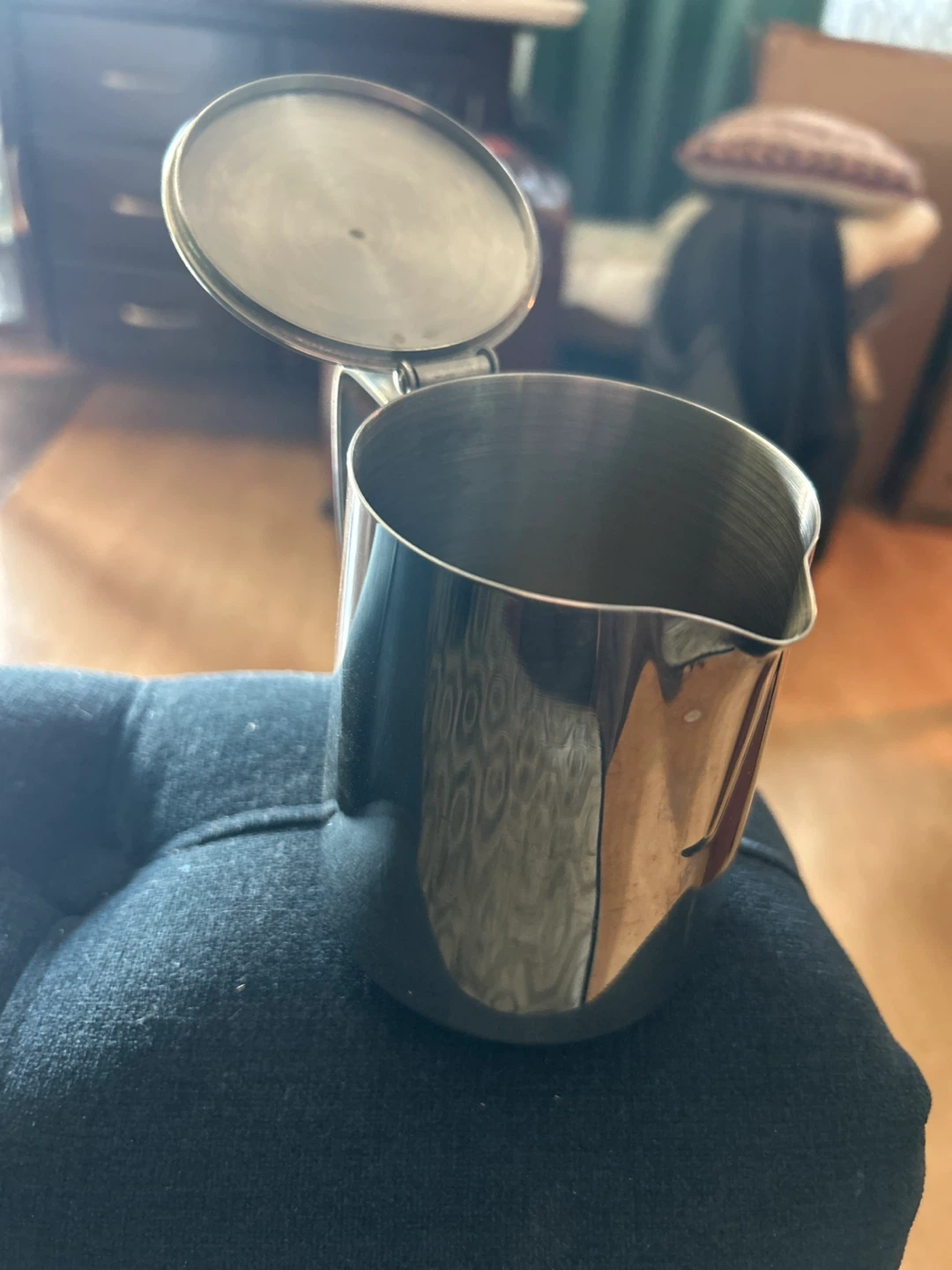 Stainless Steel Lidded Milk Pitcher - photo 2