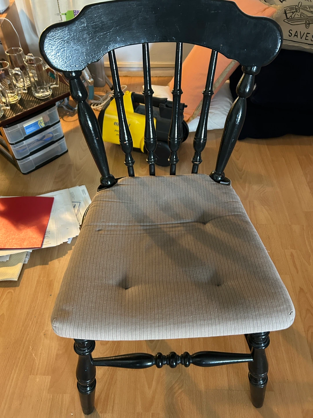 Black Wooden Spindle Back Chair