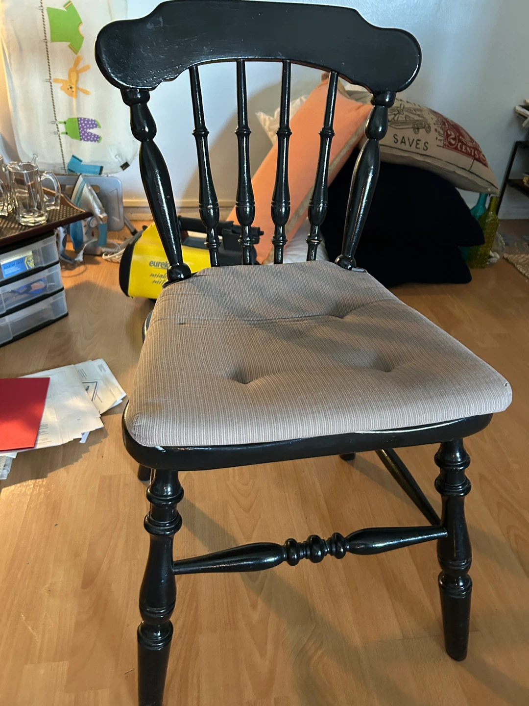 Black Wooden Spindle Back Chair - photo 2
