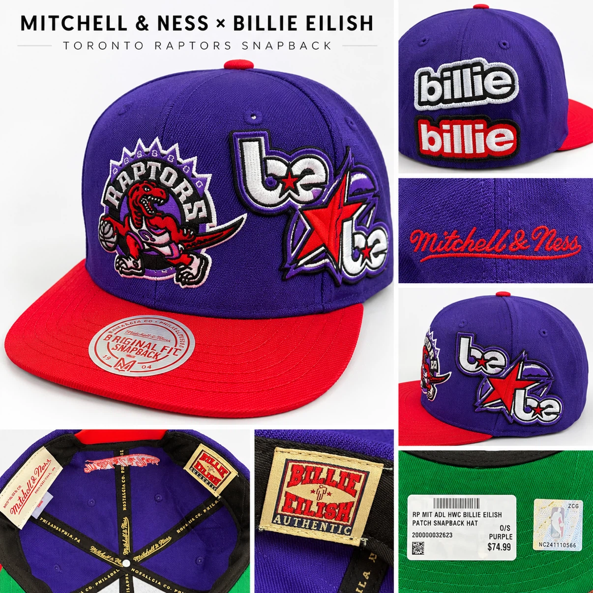 Mitchell & Ness Billie Eilish Raptors Snapback – $45 FIRM