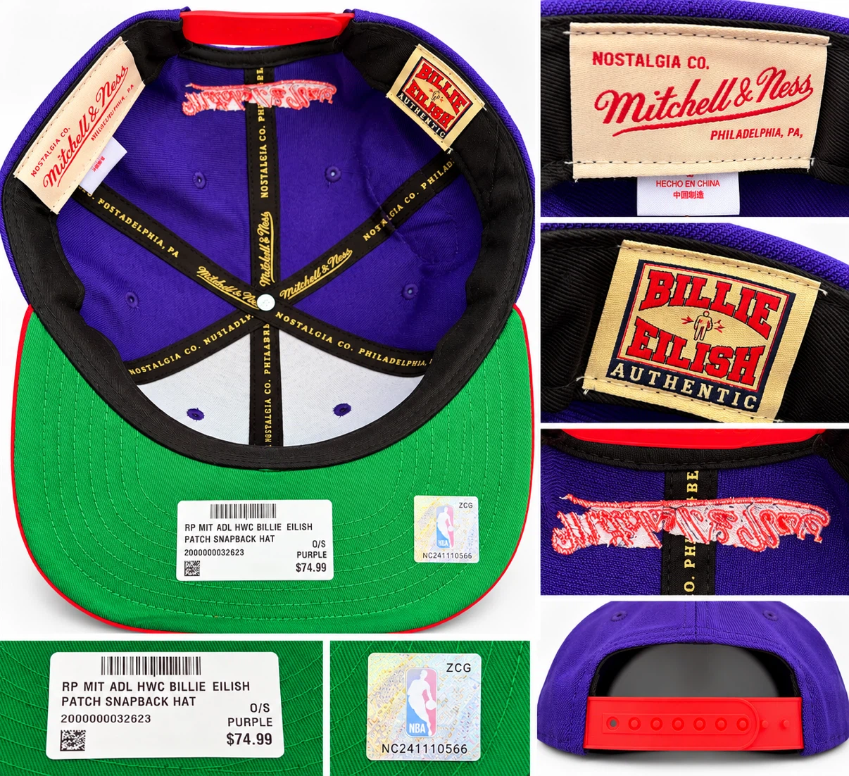 Mitchell & Ness Billie Eilish Raptors Snapback – $45 FIRM - photo 2