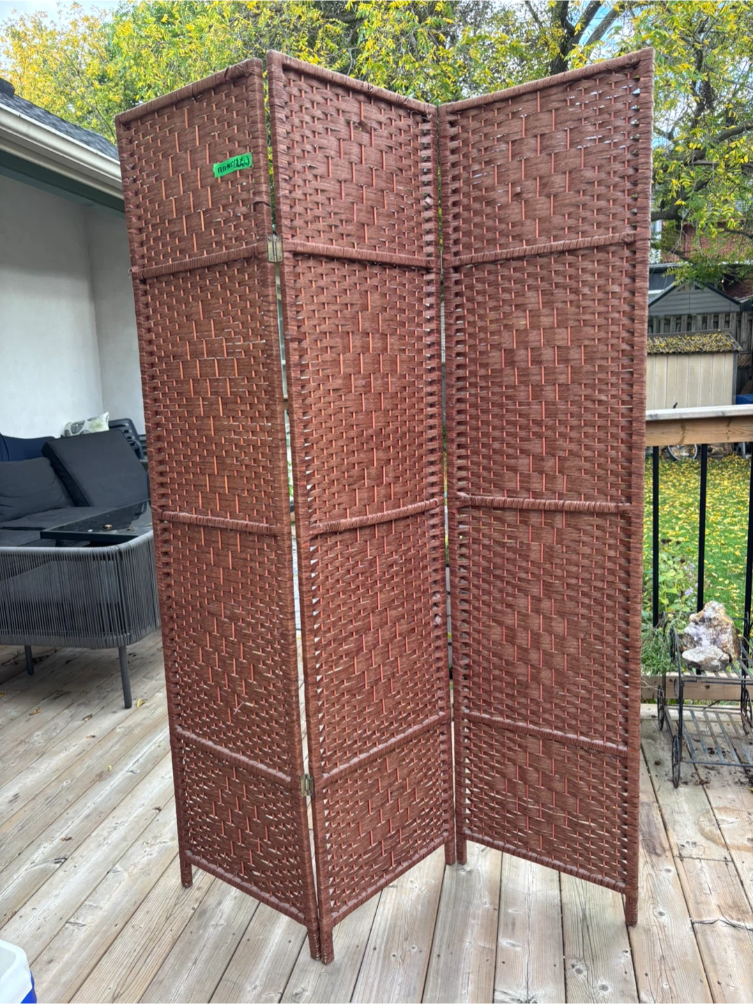 3-Panel Woven Room Divider - photo 2