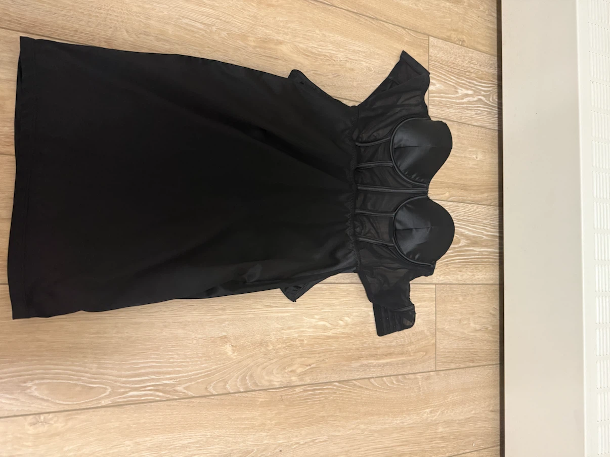 Black Corset Style Mini Dress fashion nova