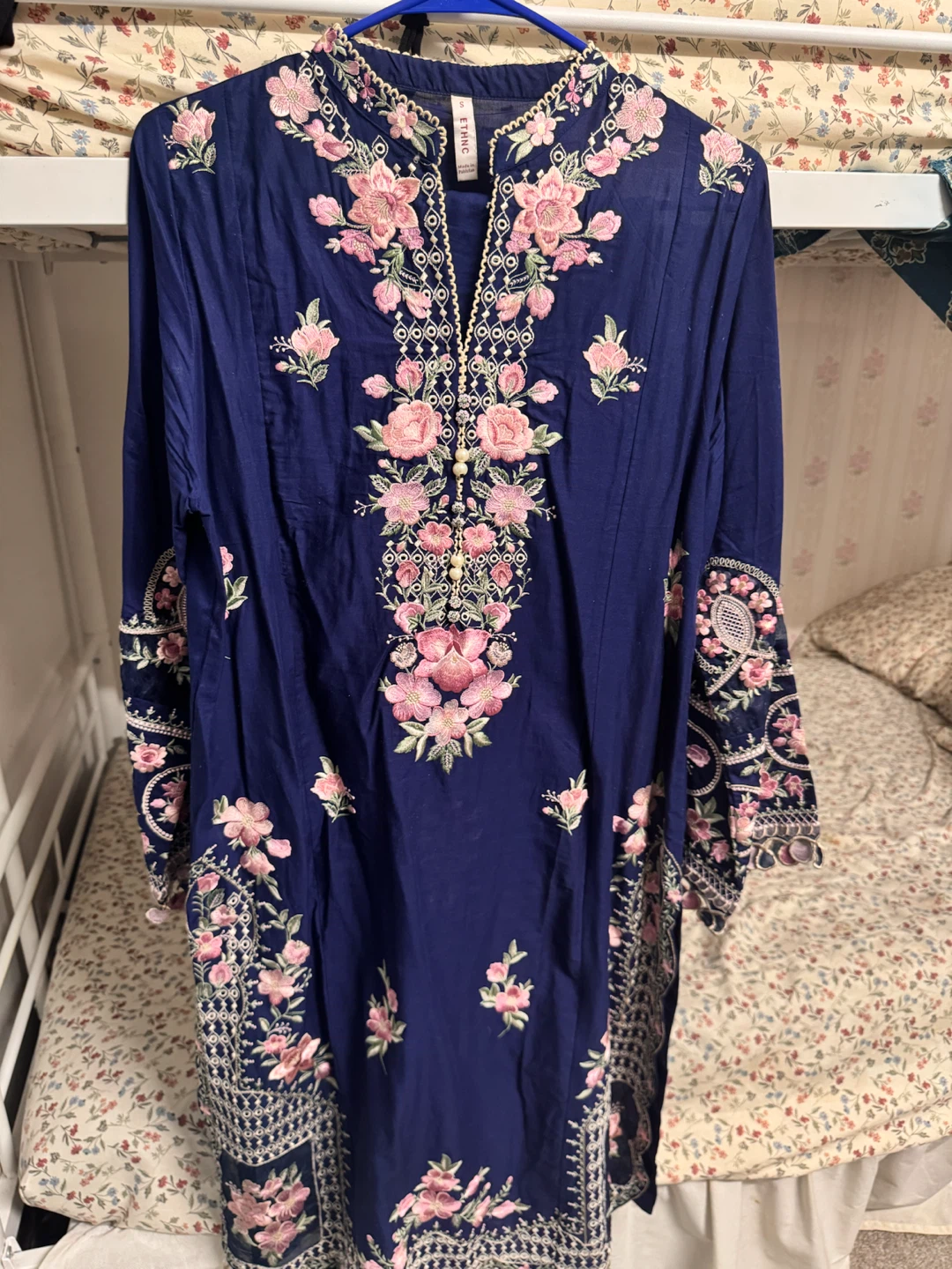 Ethnic Navy Blue Embroidered Kurta - photo 3