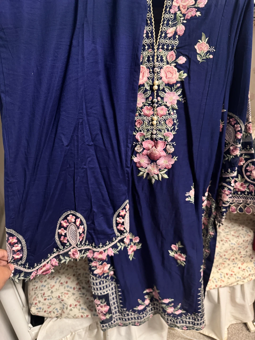 Ethnic Navy Blue Embroidered Kurta - photo 4