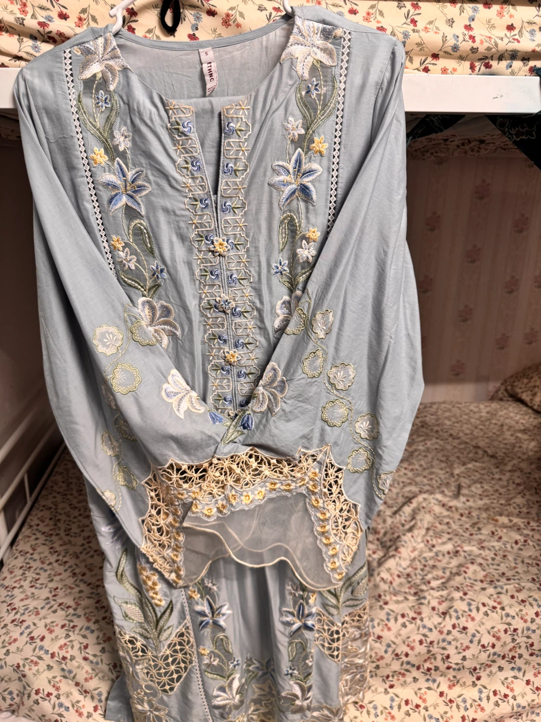 ETHNC Embroidered Light Blue Kurta Set - photo 2