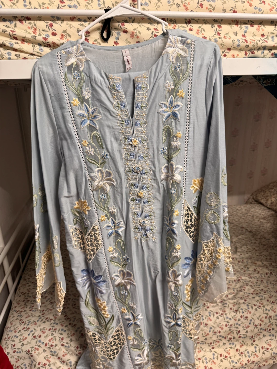ETHNC Embroidered Light Blue Kurta Set - photo 3