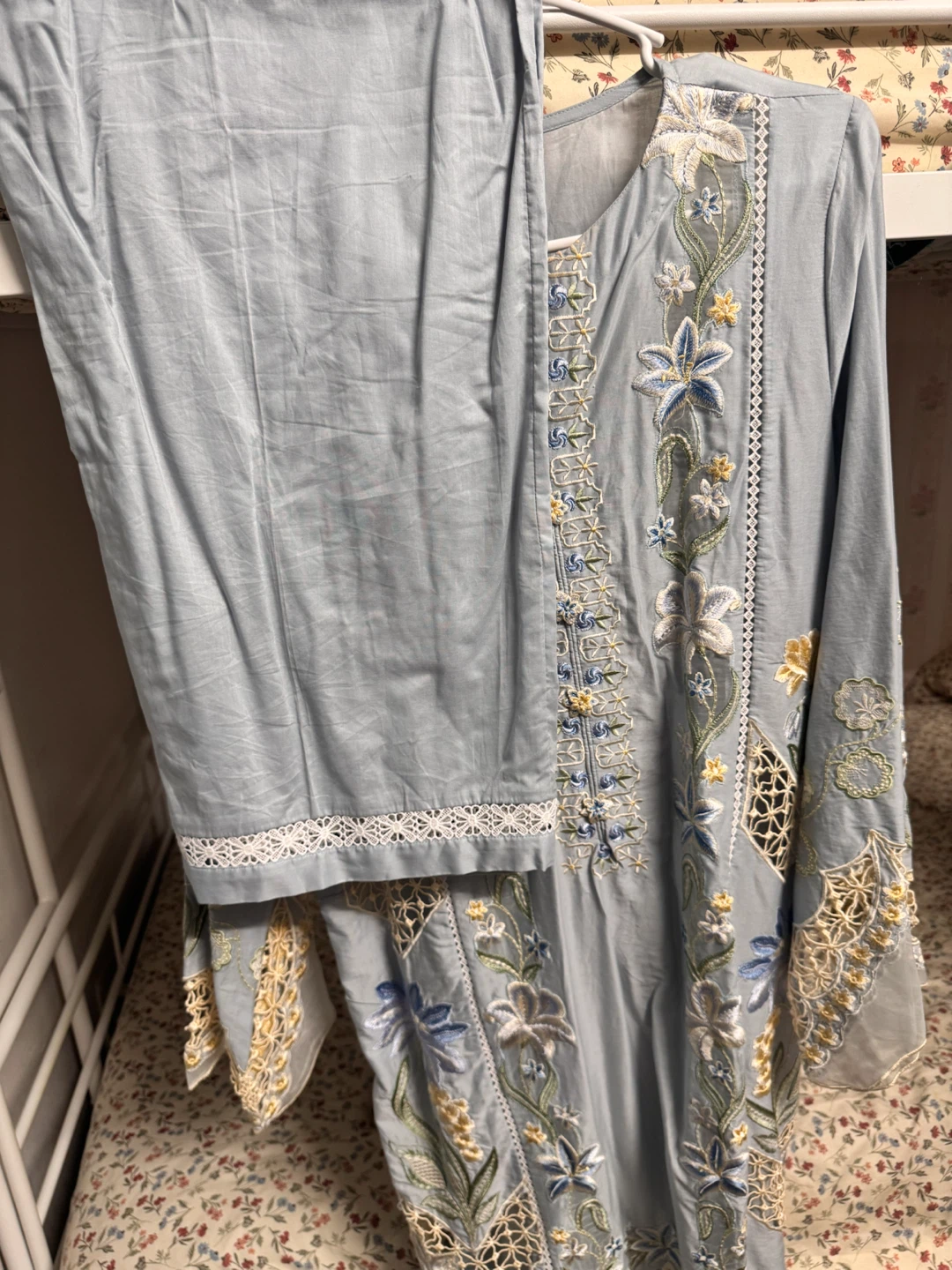 ETHNC Embroidered Light Blue Kurta Set - photo 5