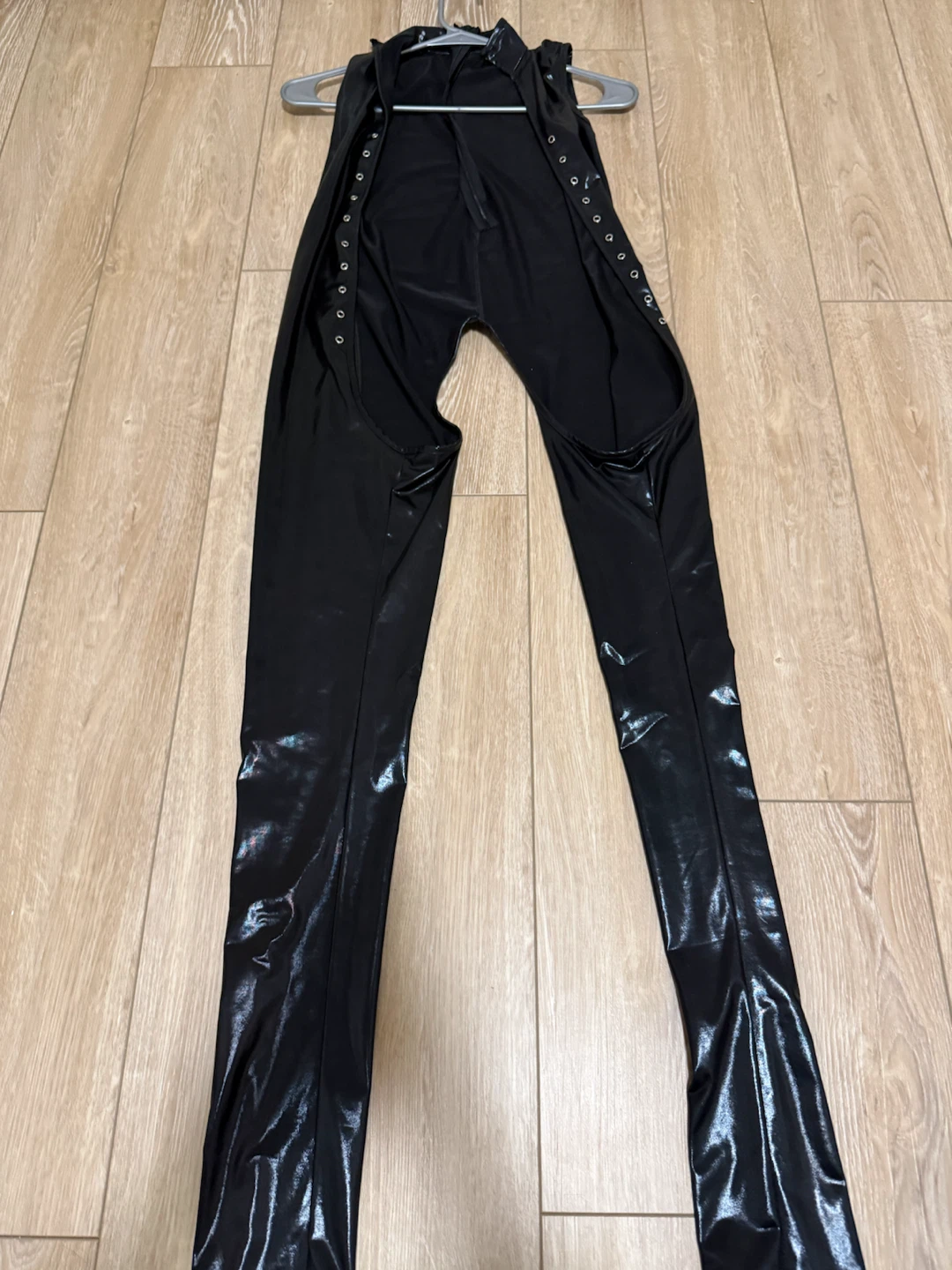 Black Shiny Faux Leather Chaps