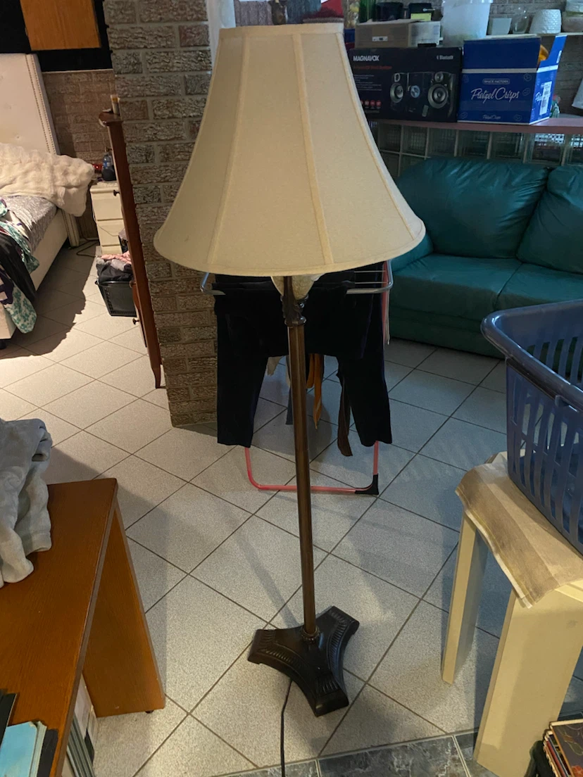 Traditional Floor Lamp with Cream Shade