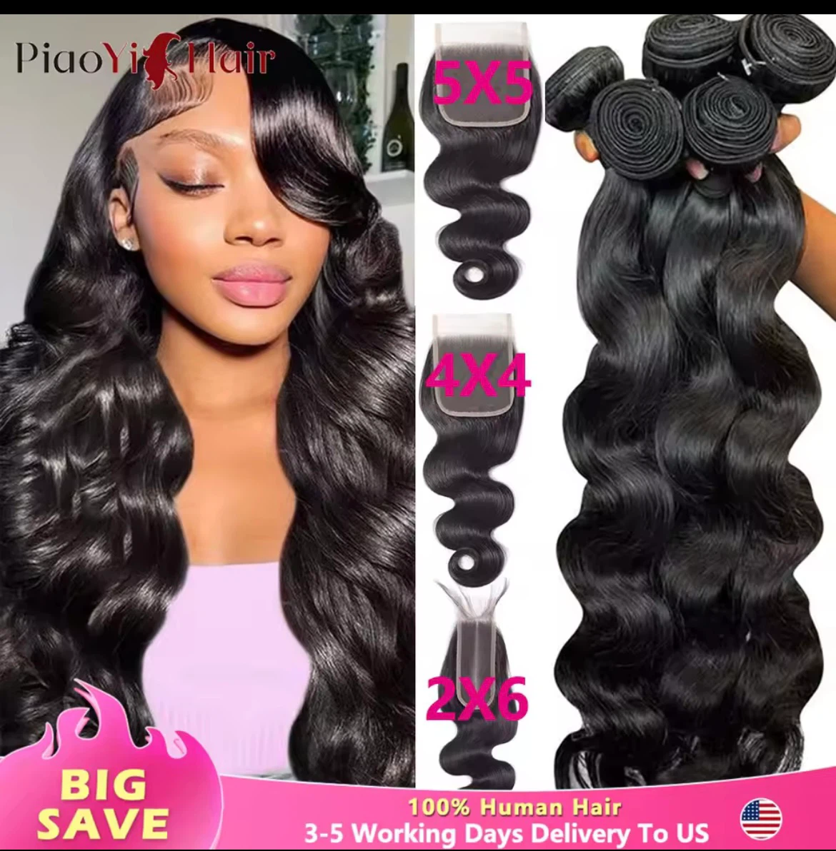 PiaoYi Hair Body Wave Bundles human hair