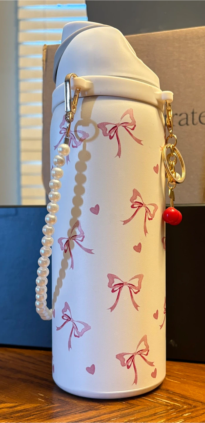 ✨✨Bow and Heart Print Insulated Water Bottle - photo 2