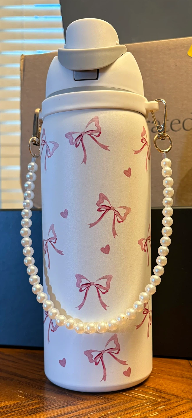 ✨✨Bow and Heart Print Insulated Water Bottle - photo 3
