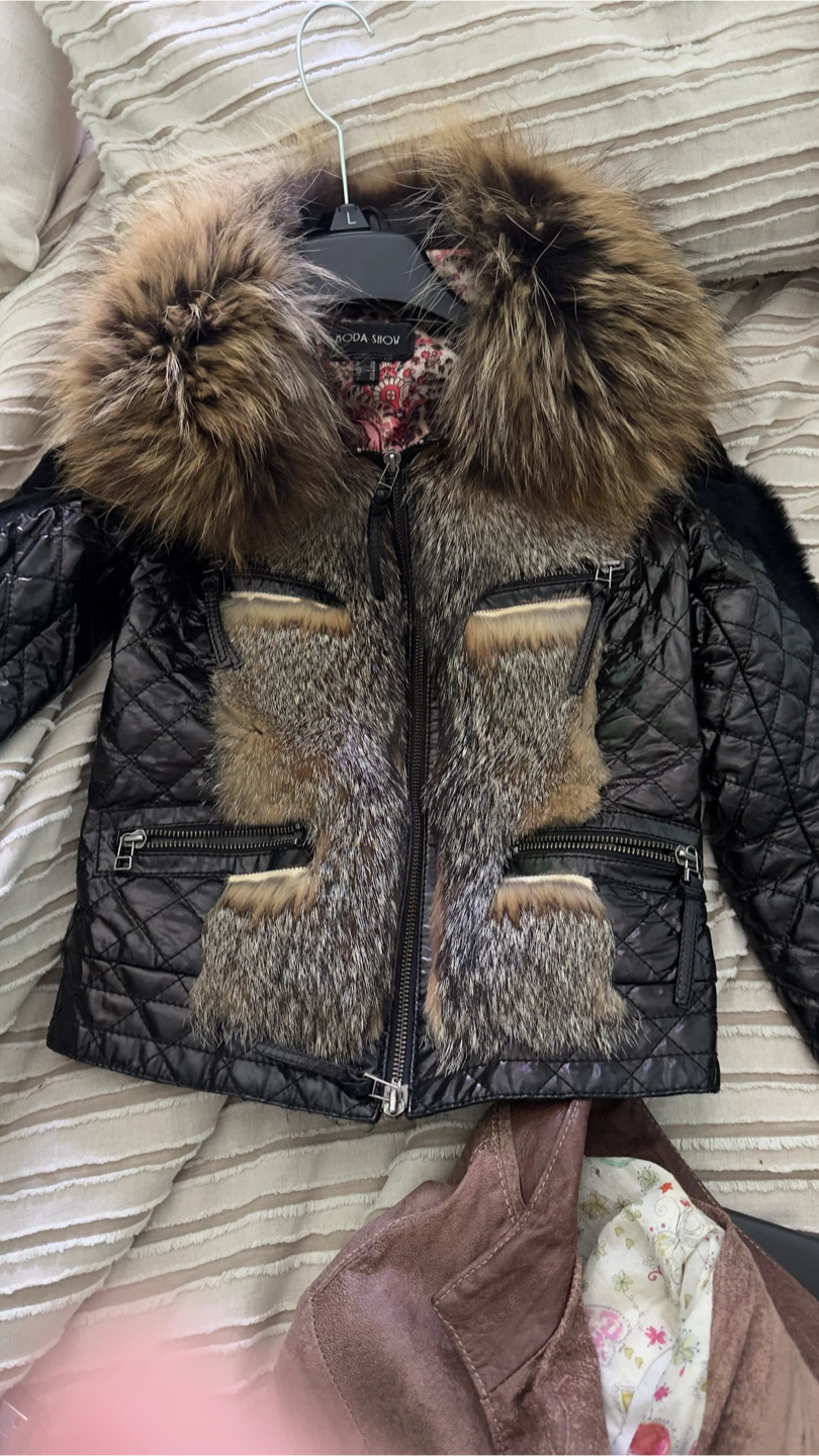 Moda Show Quilted Fur Jacket