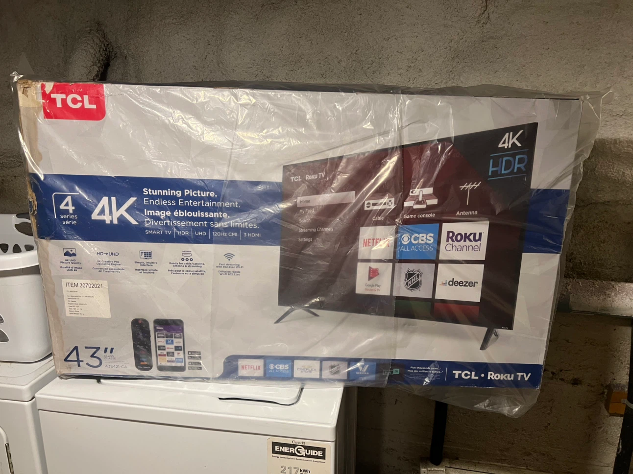 TCL 43-inch 4K HDR Roku Smart TV
