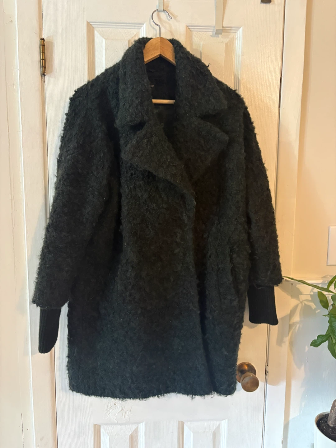 Topshop dark green coat