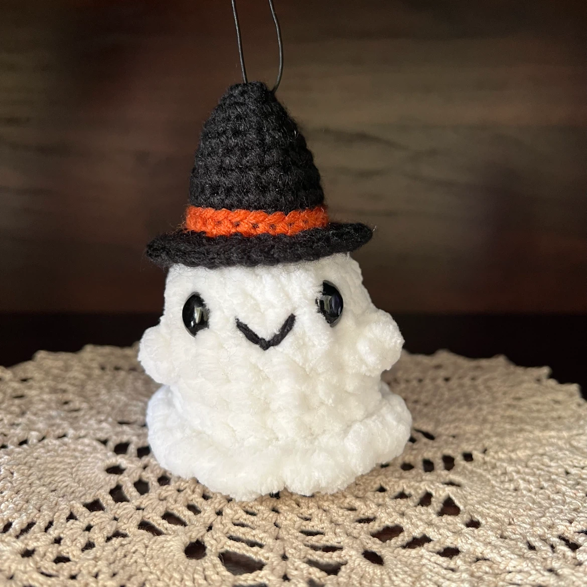 Handmade Crochet Halloween Ghost Ornaments - photo 3